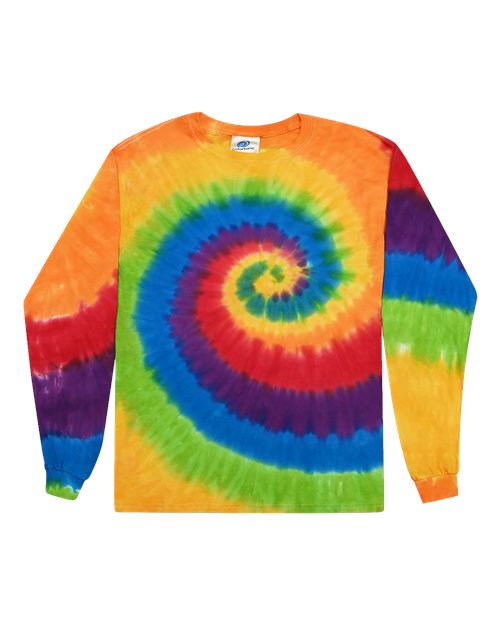 Colortone Unisex Tie-Dyed Long Sleeve T-Shirt - Prism Front