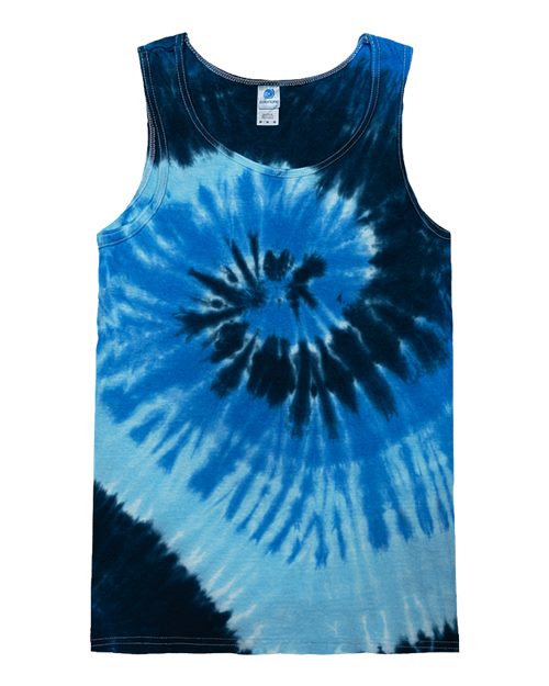 Colortone Unisex Tie-Dyed Tank Top - Blue Ocean Front
