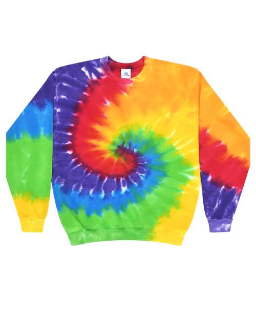 Unisex Tie-Dyed Fleece Crewneck Sweatshirt - Prism Front