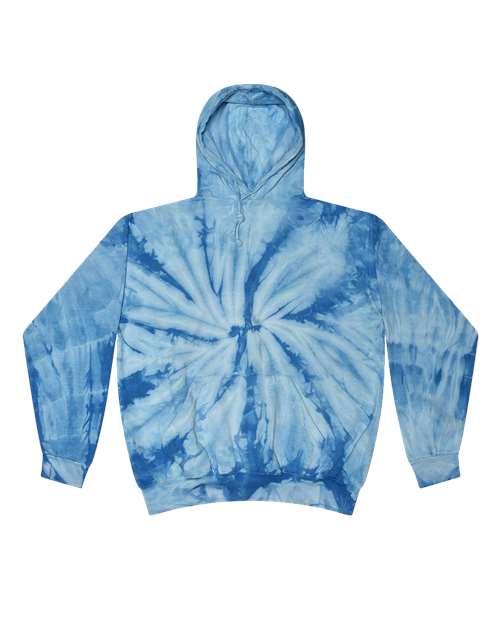 Unisex Tie-Dyed Hooded Sweatshirt - Spider Baby Blue Front