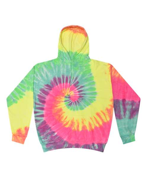 Youth Tie-Dyed Hooded Sweatshirt - Minty Rainbow Front