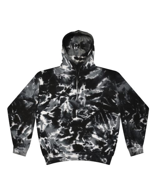 Colortone Youth Tie-Dyed Hooded Sweatshirt - Multi Black Front