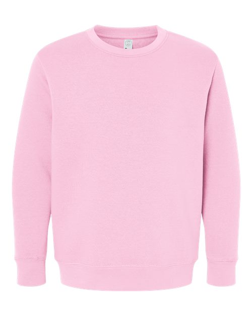 Youth Elevated Fleece Crewneck Sweatshirt - Pink Front