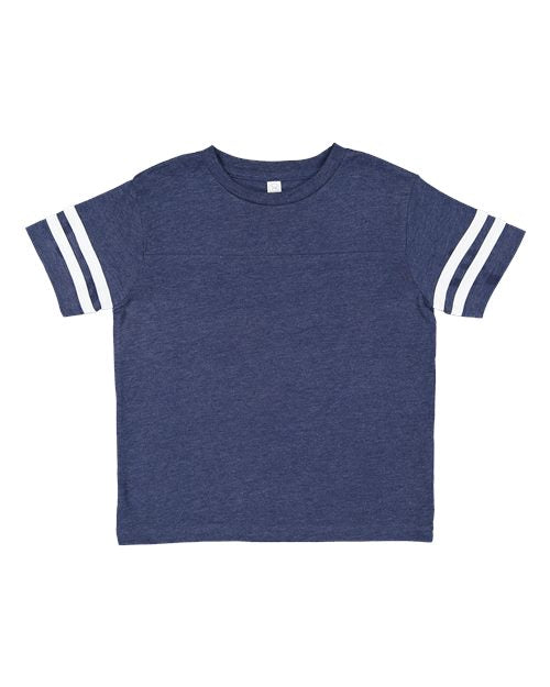 Rabbit Skins Toddler Football Fine Jersey Tee - Vintage True Navy/ Blended White Front