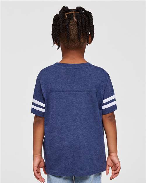Toddler Football Fine Jersey Tee - Vintage True Navy/ Blended White Back
