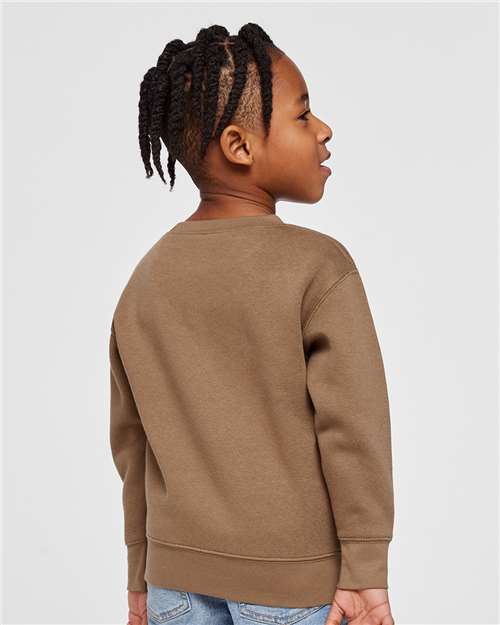 Toddler Fleece Crewneck Sweatshirt - Coyote Brown Back