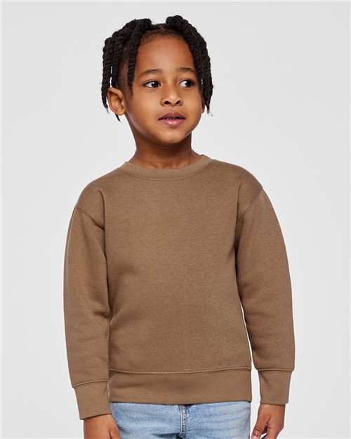 Toddler Fleece Crewneck Sweatshirt - Coyote Brown Front