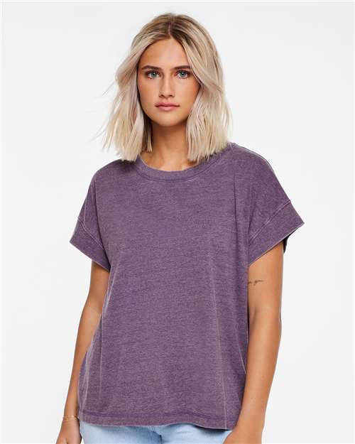 Women's Relaxed Vintage Wash Tee - Washed Plum Front