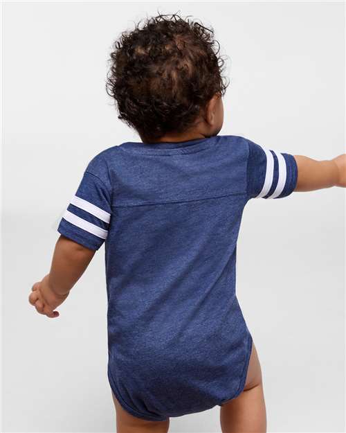 Infant Football Fine Jersey Bodysuit - Vintage True Navy/ Blended White Back