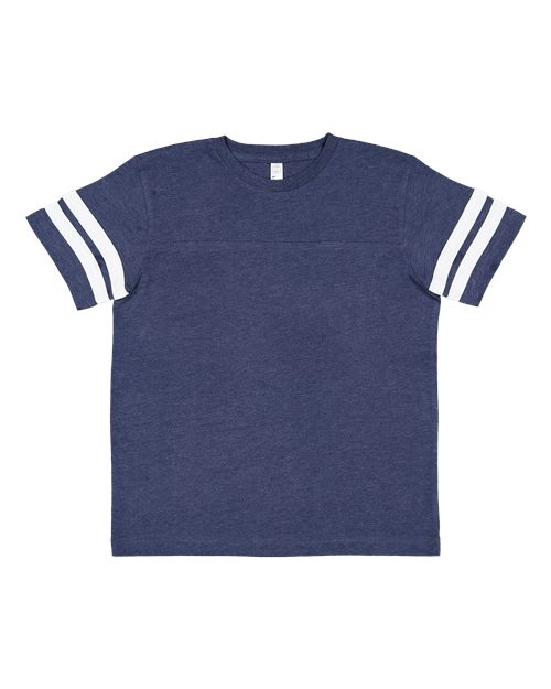 LAT Youth Football Fine Jersey Tee - Vintage True Navy/ Blended White Front