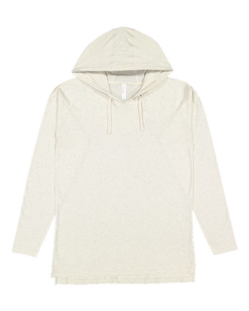 Men's Fine Jersey Hooded Long Sleeve Raglan T-Shirt - Natural Heather Front
