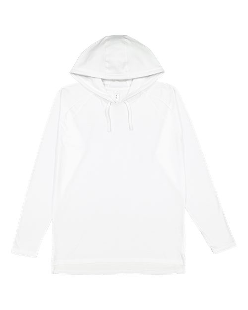 Men's Fine Jersey Hooded Long Sleeve Raglan T-Shirt - White Front