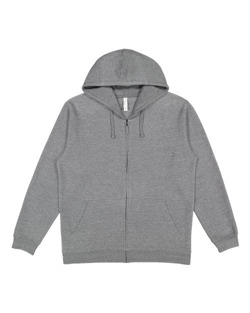 Unisex Full-Zip Fleece Hoodie Sweatshirt - Granite Heather Front