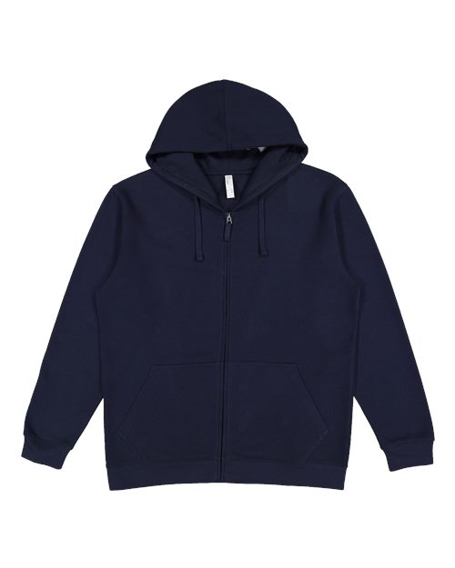 Unisex Full-Zip Fleece Hoodie Sweatshirt - Navy Front