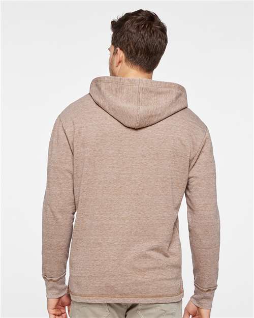 Unisex Vintage Wash Fleece Hoodie Sweatshirt - Weathered Coyote Brown Back