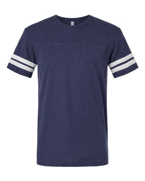 Men's Football Fine Jersey Tee - Vintage True Navy/ Blended White Front