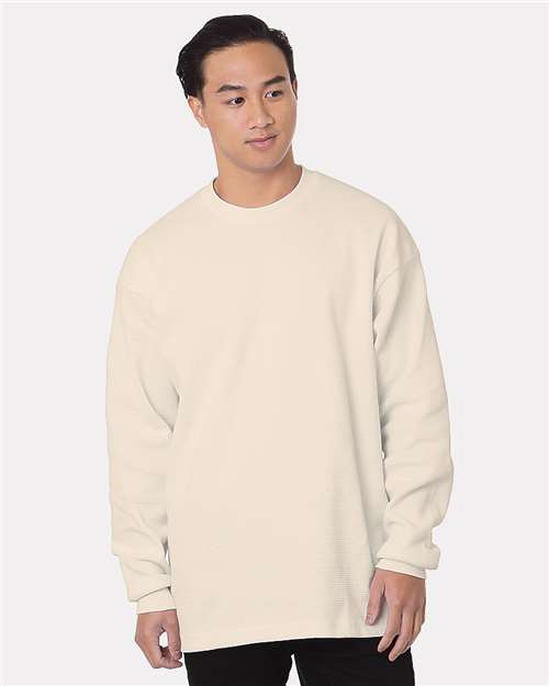 Men's USA-Made Heavyweight Waffle Knit Thermal - Cream Front