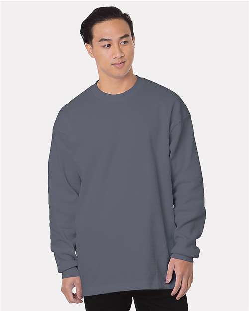 Men's USA-Made Heavyweight Waffle Knit Thermal - Dark Grey Front