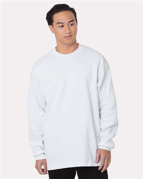 Men's USA-Made Heavyweight Waffle Knit Thermal - White Front
