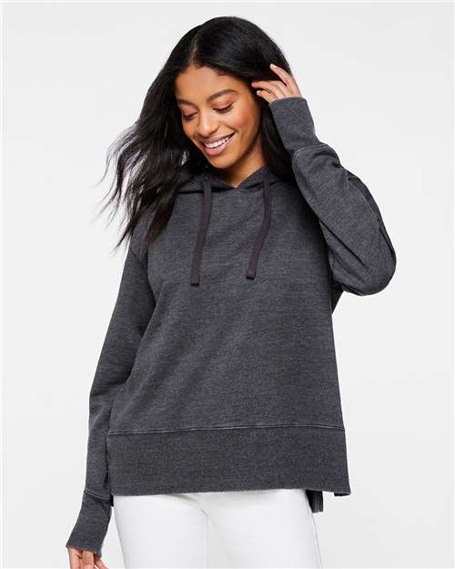 LAT Women's Vintage Wash Hoodie Sweatshirt - Model Front