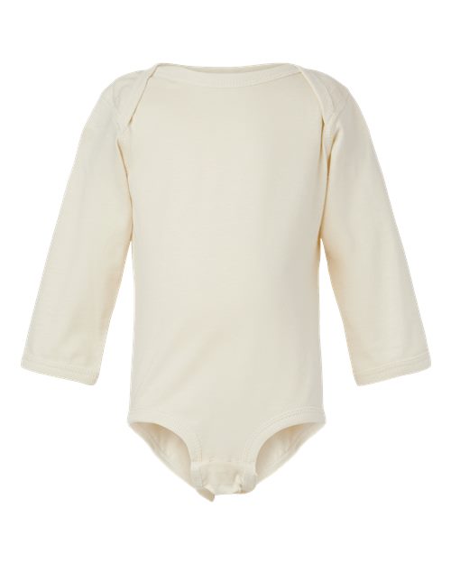 Infant Fine Jersey Long Sleeve Bodysuit - Natural Front