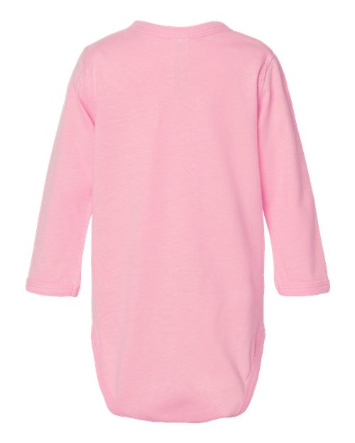 Infant Fine Jersey Long Sleeve Bodysuit - Pink Back