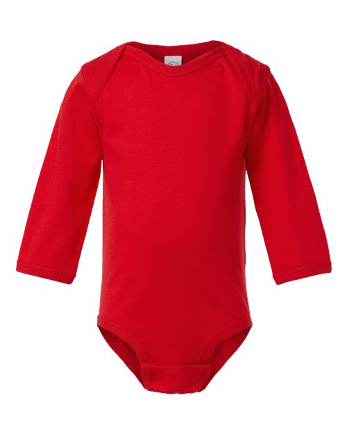 Infant Fine Jersey Long Sleeve Bodysuit - Red Front