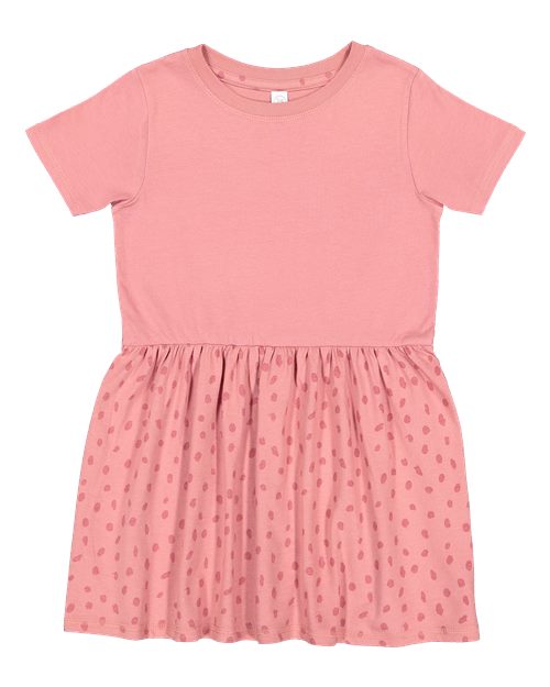 Toddler Fine Jersey Dress - Mauvelous/ Mauvelous Spot Front
