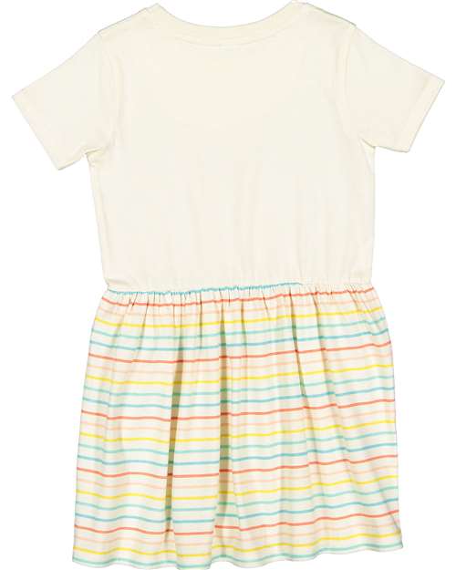 Toddler Fine Jersey Dress - Natural/ Sunkissed Stripe Back