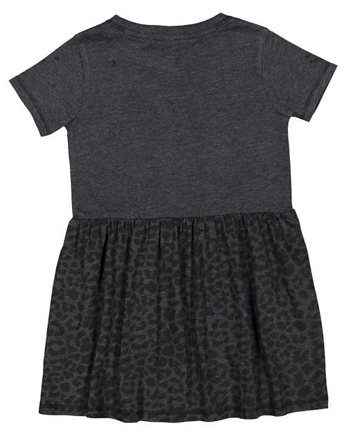 Toddler Fine Jersey Dress - Vintage Smoke/ Black Leopard Back