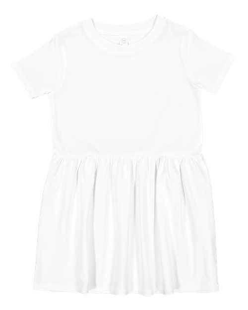 Toddler Fine Jersey Dress - White Front