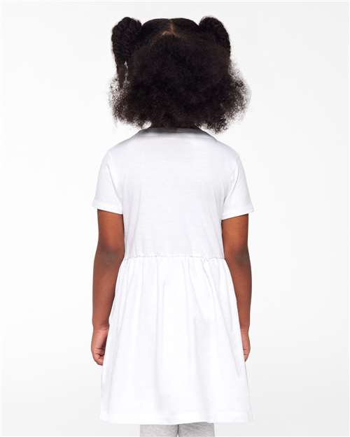 Toddler Fine Jersey Dress - White Back