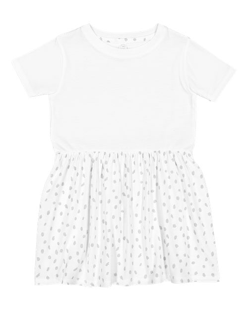 Toddler Fine Jersey Dress - White/ White Spot Front