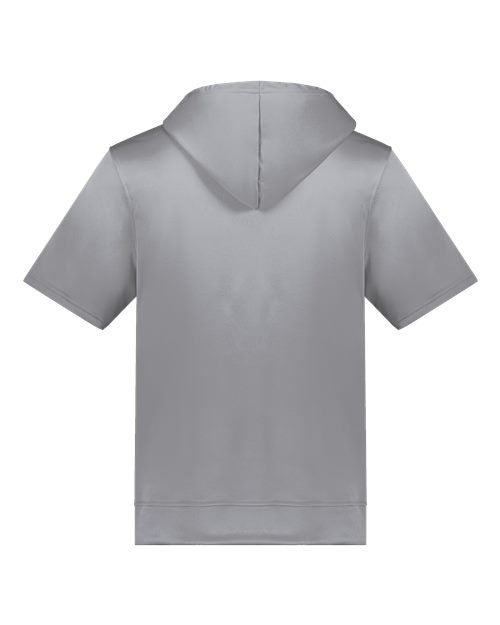 Unisex Fleece Short Sleeve Hooded Pullover - Athletic Grey Back