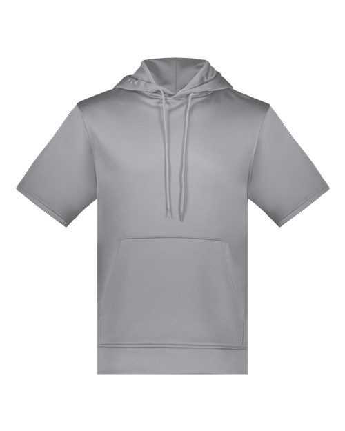 Augusta Sportswear Unisex Fleece Short Sleeve Hooded Pullover - Athletic Grey Front