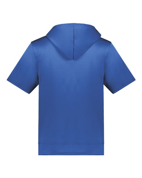 Unisex Fleece Short Sleeve Hooded Pullover - Royal Back