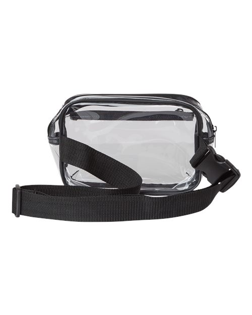 Clear Stadium 2-Pocket Fanny Pack/Crossbody Bag - Black Back