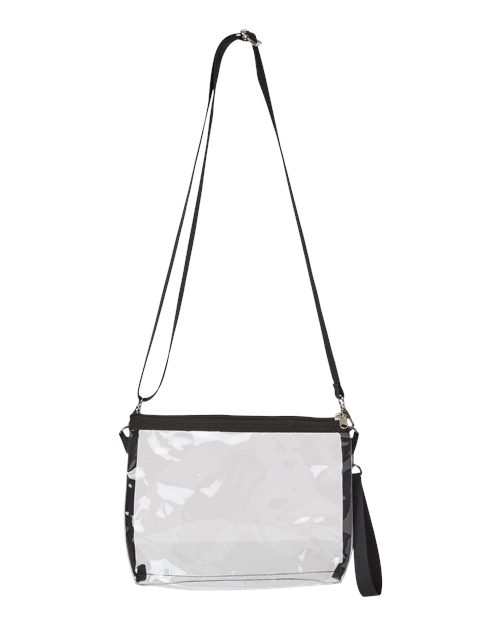 Classic Clear Stadium Purse/Handbag - Black Front