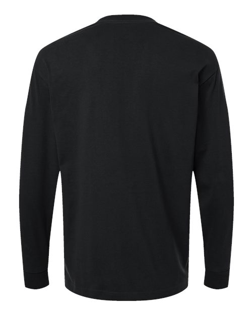 Unisex Super Heavyweight Long Sleeve Pocket Tee - Black Back