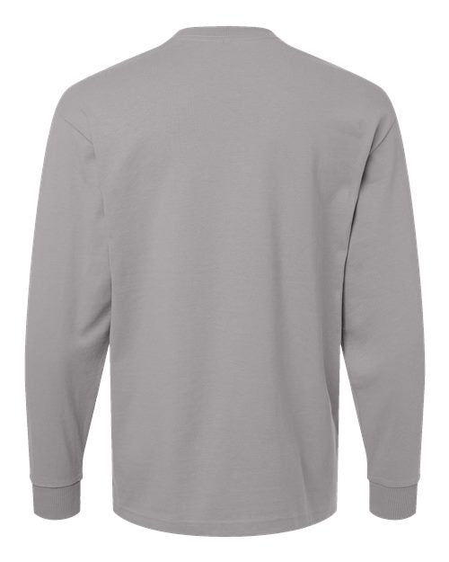 Unisex Super Heavyweight Long Sleeve Pocket Tee - Gravel Back