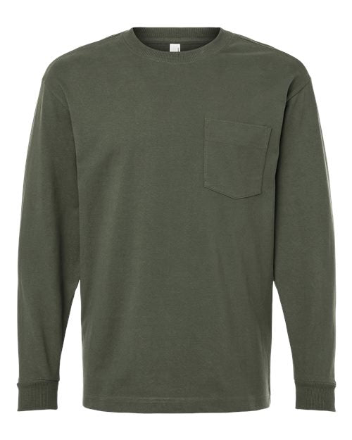 Unisex Super Heavyweight Long Sleeve Pocket Tee - Lieutenant Front