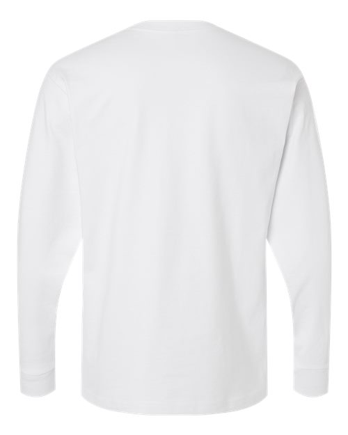 Unisex Super Heavyweight Long Sleeve Pocket Tee - White Back