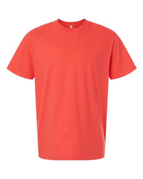 Unisex Fine Jersey Tee - Coral Front