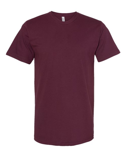 Unisex Fine Jersey Tee - Burgundy Front