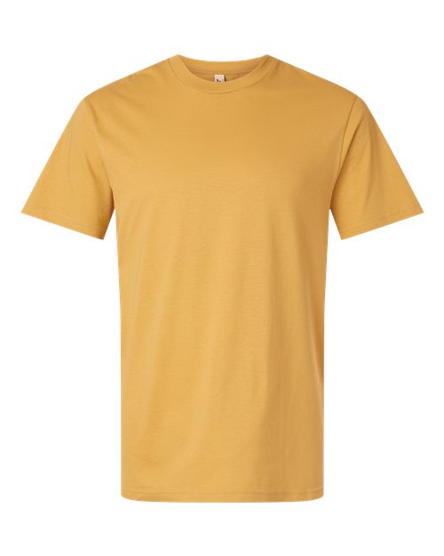 Unisex Fine Jersey Tee - Mustard Front