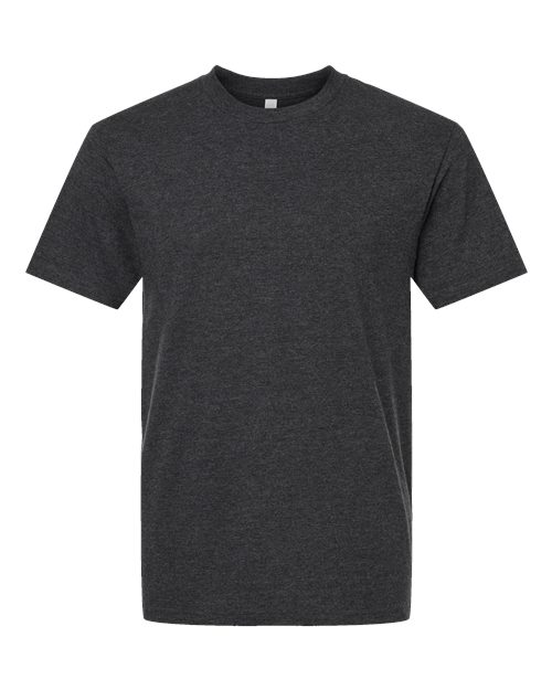 Unisex CVC Tee - Heather Black Front