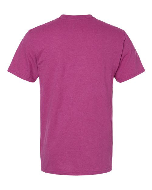 Unisex CVC Tee - Heather Super Pink Back