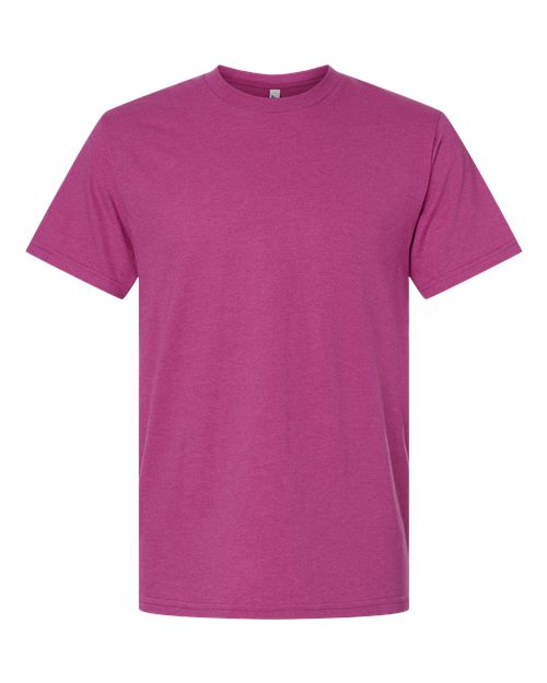 Unisex CVC Tee - Heather Super Pink Front