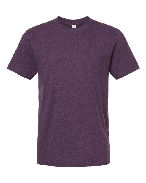 Unisex CVC Tee - Heather Eggplant Front
