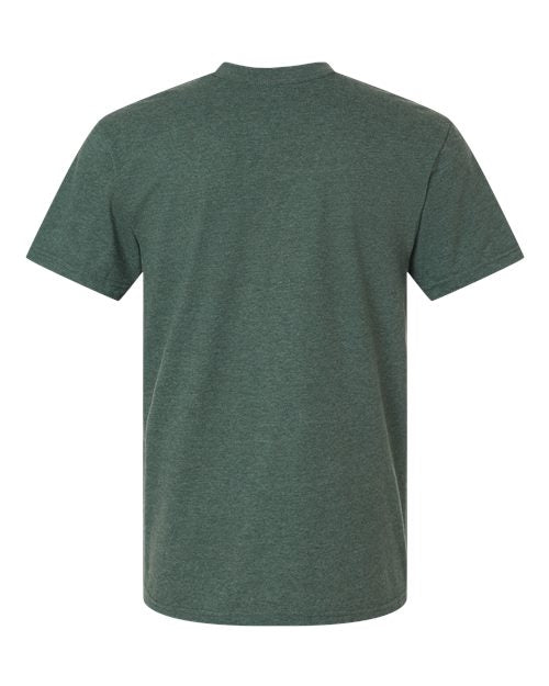 Unisex CVC Tee - Heather Forest Back